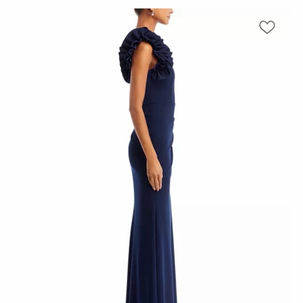 Aqua Navy One-Shoulder Ruffle Dress - Picture 5 of 6